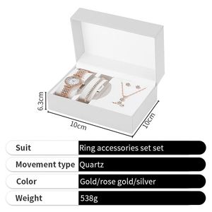 2025 Luxury Fashion <b>Watch</b> and <b>Necklace</b> Bracelet Jewellery Sets for Women with Gift Set Box - Product Image 6