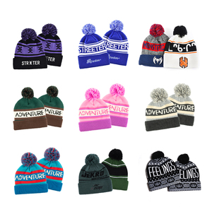 Custom Beanie Manufacturer Winter <strong>Hat</strong> for Men Sports Team Knitted Jacquard <strong>Bobble</strong> Pom Pom Beanies <strong>Hat</strong> - Product Image 3