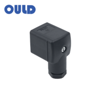 Connecteur en stock avec boîtier noir et joint NBR, compatible Hirschmann GDM 3109 DIN 43650 Forme A pour électrovanne