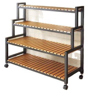 Étagère de rangement à plusieurs niveaux pour fleurs, de type rectangulaire, moderne, portable, pour balcon, salon, utilisation en extérieur - Product Image 5