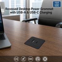 Stopkontak USB Tersembunyi di Meja untuk Pengisian Daya di Kantor, Ruang Kerja, Meja Komputer, Nakas, Meja Belajar, dan Meja Samping Tempat Tidur