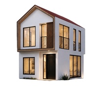 Maison préfabriquée de luxe à énergie solaire, trois chambres, deux étages, petite maison, cabane modulaire préfabriquée, villa