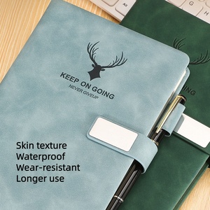 Cuaderno diario de tapa dura de cuero A5 barato para uso de promoción de la Escuela de oficina empresarial con marcapáginas con hebilla de cubierta de logotipo personalizado - Product Image 1