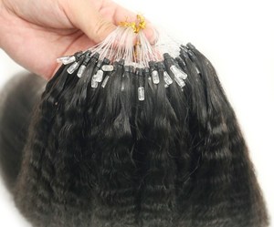 Microlínea de <span class=keywords><strong>pesca</strong></span> de colores, cabello humano brasileño 100% virgen, colores personalizados, enlaces de cabello, microanillo grueso, extensiones de cabello con cuentas - Product Image 5