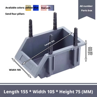 Boîte de rangement modulaire empilable BAILIAN en HDPE robuste avec façade inclinée, capacité de charge de 100 kg - Bleu, gris, rouge, jaune