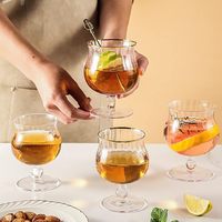 Verre à brandy en verre à bord doré 210 ml 300 ml, verre à cognac tulipe, verre à dégustation de whisky sur pied – Vente en gros