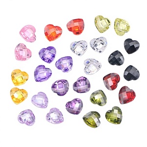 Piedras Sueltas de Circonia Cúbica Creada en Laboratorio, Corte Corazón, Multicolor Rosa/Blanco/Amarillo/Garnet, 4x4mm-10x10mm, Claridad VVS, Joyería Wangfu - Product Image 3