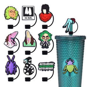 Bar Accesorios Tema de Halloween película <span class=keywords><strong>Beetlejuice</strong></span> personaje Halloween paja toppers encantos y vaso - Product Image 1