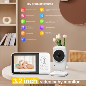 Nouveau Moniteur Bébé <span class=keywords><strong>Pas</strong></span> <span class=keywords><strong>Cher</strong></span> 3,2 Pouces avec Écran LCD, Vision Nocturne IR, Berceuses, Mode Économie d'Énergie, Caméra de Surveillance Intelligente pour Bébé - Product Image 2