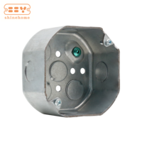 Boîte de jonction octogonale en acier prégalvanisé de 4 pouces, profondeur 2-1/8 pouces, boîte de sortie électrique compatible avec les conduites et connecteurs EMT