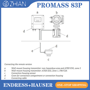 เครื่องวัดการไหลแบบมัลติแวริเอเบิล E+H Endress+Hauser Promass 83 P แบบชิ้นเดียวหรือแบบแยกส่วน สำหรับวัดความหนาแน่น อุณหภูมิ และการไหลแบบโคริโอลิส - Product Image 2