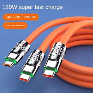 Cable USB <span class=keywords><strong>3</strong></span> en 1 de Carga Súper Rápida de 120w 6A, Cable de Carga Micro Tipo C Colorido para iPhone 15, Cable de Carga Tipo C para Android - Product Image 3