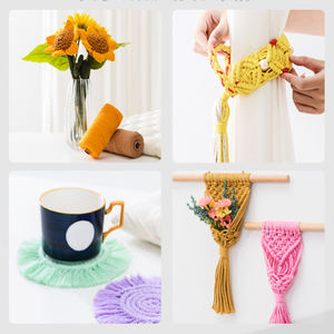 Cuerda de macramé de 3mm, hilo de algodón suave para ganchillo hecho a mano, patrón versátil, bolsas de cordón, zapatos, prendas, textiles para <span class=keywords><strong>el</strong></span> hogar, acabado recubierto - Product Image 6