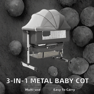 Cunas para Bebés 3 en 1, Cuna de Metal Multifuncional, Cuna Portátil, Cesta para Bebé de 1 Año para Uso en Hospitales y Hoteles - Product Image 2