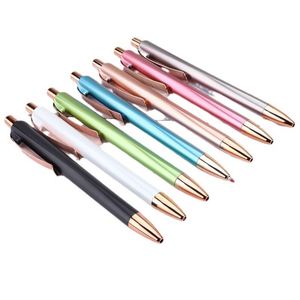 Morandi Color Aluminum Click Gel Ink <b>Pen</b>, Rose <b>Gold</b> Trim Slim Metal Retractable Signing <b>Pen</b> Custom Logo for Office Student - Product Image 6