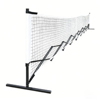Filet de badminton et de pickleball pliable et portable sur roulettes pour entraînement intérieur/extérieur