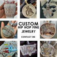 Charme 3D personnalisé Collier Nom glacé Pendentif Diamant personnalisé Lettre Argent Sterling 925 Plaqué Hip Hop Logo Pendentif