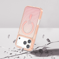 Nouvelle Arrivée Coque de Téléphone Magnétique Robuste à Texture Ondulée Dégradée avec Recharge Sans Fil pour iPhone 17 Air Pro Max 16 Plus 15 14 13