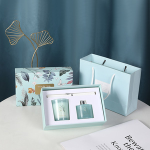 Ensemble de décoration d'intérieur personnalisé DIY - Diffuseur de parfum en rotin, bougie parfumée en cire de soja dans un coffret cadeau élégant, souvenir, vente en gros - Product Image 5