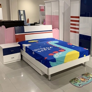 NOVA ATKB001 peinture haute brillance lits d'enfants ensemble de meubles de chambre à coucher personnaliser jeunes garçons <span class=keywords><strong>lit</strong></span> simple enfants <span class=keywords><strong>lit</strong></span> <span class=keywords><strong>gigogne</strong></span> avec rangement - Product Image 2