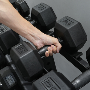 Tạ tay cao su hình lục giác tập luyện thể hình, thiết bị tập gym bán buôn - Product Image 1