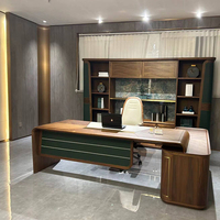 Dernier modèle de bureau de direction en forme de L, moderne, convertible et extensible, en placage de noyer naturel de haute qualité, pour PDG et managers, garantie 5 ans
