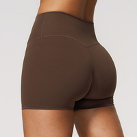 Shorts de yoga OEM taille haute pour femme, effet ventre plat, rehaussement des fesses, taille élastique, extensible, coupe ajustée, respirant, pour entraînement, course et gym