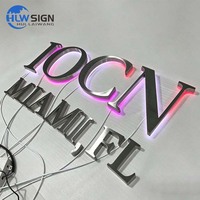 Enseigne rétroéclairée en acier inoxydable 316, anti-corrosion, enseigne commerciale en bord de mer, lettres 3D rétroéclairées multicolores RGB pour la côte
