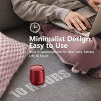 Haut-parleur portable étanche en métal avec sangle de transport, micro intégré, taille mini, sans fil, autonomie de 10 heures