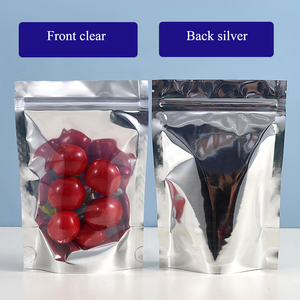 Tùy chỉnh bao bì <span class=keywords><strong>Pouch</strong></span> in đầy đủ <span class=keywords><strong>mini</strong></span> chân không con dấu đứng lên cửa sổ Ziplock đỏ trắng rõ ràng túi nhựa cho thịt bò Jerky - Product Image 5