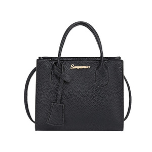 Vente en gros Litchi grain blique sacs à main petit carré fait main sac à bandoulière femmes en cuir pu sac fourre-tout avec sangle - Product Image 6