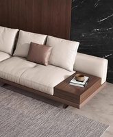 Canapé en cuir véritable de style italien, luxe léger, forme droite, rotatif et mobile, pour petit/grand salon