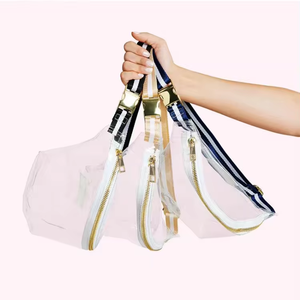 Stoney Clover nouveau Logo personnalisé stade PVC unisexe sac banane avec lettres patchs bandoulière taille sac clair Fanny Pack pour les femmes - Product Image 2