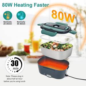 Electric <b>Lunch</b> <b>Box</b> 60W 12V 24V 110V Food Heated 1.8L Capacity Portable FoodJar for Car/Truck/Home Self Heating <b>Box</b> with 1.8L - Product Image 2