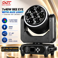 Projecteur de scène motorisé 300W 7x40W RGBW 4-en-1 Bee Eye Zoom Wash Beam Light CTO 2800K-8500K DMX512 avec contrôle par pixel