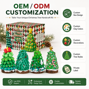 Kit de modelage en argile auto-durcissante pour sapin de Noël, 12 couleurs, sculpture de cônes en mousse DIY, artisanat de Noël, ensemble cadeau OEM pour enfants - Product Image 6