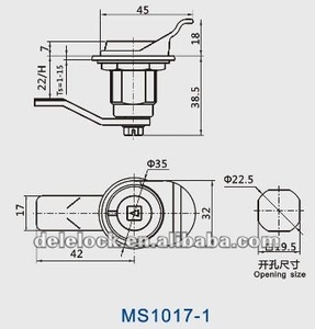 MS1017-1A Zinc Alloy Square Compression <strong>Latch</strong> With Adjustable CamSwitch Control Cabinet Quarter Turn Lock Industrial <strong>Door</strong> Locks - Product Image 2