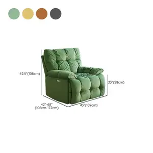 2023 Nieuwe Aankomst Hete Verkoop Fluwelen Stof Materiaal Vintage Swivel Rocker Enkele Elektrische Fauteuil Woonkamerstoel