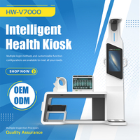 Kiosque d'examen de santé en libre-service HW-V7000, tout-en-un, multifonctionnel, avec balance mécanique, construction en acier, personnalisable OEM
