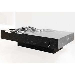 Tavolino moderno basso rotondo tavolino con superficie in marmo a onde oceaniche tavolino grande in <span class=keywords><strong>pietra</strong></span> liquida ad <span class=keywords><strong>arco</strong></span> - Product Image 4