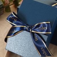 Élégante boîte cadeau en papier spécial bleu avec un nœud scintillant chic, design à double porte, idéale pour la fête des enseignants et les cadeaux d'anniversaire