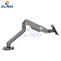 Support d'écran blanc pour moniteur, compatible avec les écrans de 17 à 32 pouces, angle réglable à 360 degrés, fixation au bord du bureau
