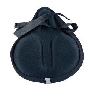 Housse de coussin de siège en silicone Qt, noire avec sangles, coussin de selle de vélo confortable pour adultes, unisexe - Product Image 4