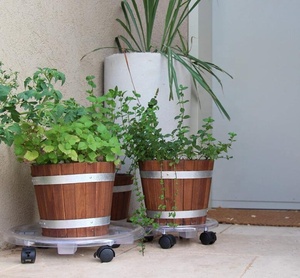 <span class=keywords><strong>Jardinière</strong></span> ronde transparente, soucoupe transparente, 4 roues universelles, Pot <span class=keywords><strong>de</strong></span> fleurs, chariot, chariot, chariot, planteur extérieur, plateau - Product Image 3