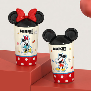 Taza de Cerámica de Mickey y Minnie Mouse con Tapa y Asa, Cuerpo Recto, para Niños y Parejas, Primavera 2025 - Product Image 3