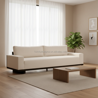 Nouveau canapé modulable en tissu au design moderne, personnalisable, avec pieds en bois, pour salon de villa, mobilier de maison