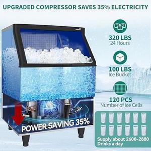 Machine à glaçons de l'acier inoxydable 60kg, dégagement de prix usine, essais d'échantillon disponibles - Product Image 5