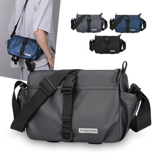 Fashion Men's Shoulder <b>Bag</b> Large Capacity PU Leather Texture Crossbody <b>Bag</b> Multiple Pockets For Commuting Everyday Use - Product Image 1
