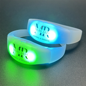 Op Maat Gemaakte Logo Led Polsbandjes Geluid Geactiveerde Feestartikelen Voor Afstuderen Valentijnsdag Thanksgiving Nieuwe Technologieproducten - Product Image 5