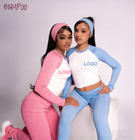 Ensemble 2 pièces de vêtements de détente pour femmes avec logo personnalisé, style Y2K, comprenant un t-shirt et un pantalon évasé, adapté aux grandes tailles, avec bandeau